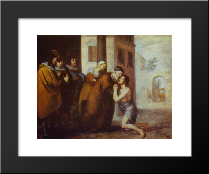 The Return Of The Prodigal Son 20x24 Black Modern Wood Framed Art Print Poster by Murillo, Bartolome Esteban