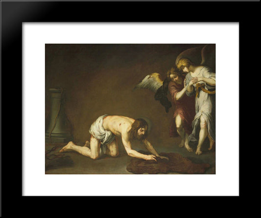 Christ After The Flagellation 20x24 Black Modern Wood Framed Art Print Poster by Murillo, Bartolome Esteban