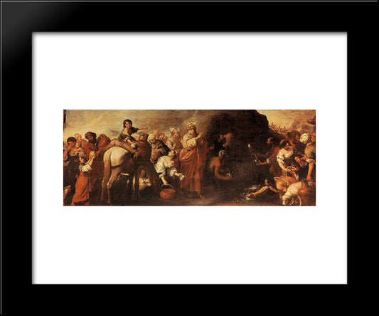 Moses And The Water From The Rock Of Horeb 20x24 Black Modern Wood Framed Art Print Poster by Murillo, Bartolome Esteban