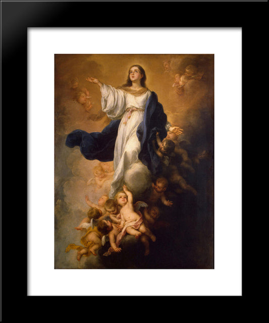 The Assumption Of The Virgin 20x24 Black Modern Wood Framed Art Print Poster by Murillo, Bartolome Esteban