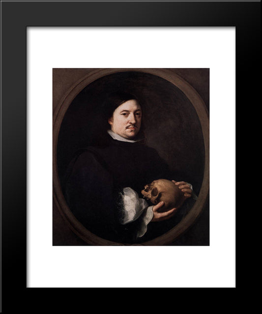 Portrait Of Nicolas Omasur 20x24 Black Modern Wood Framed Art Print Poster by Murillo, Bartolome Esteban