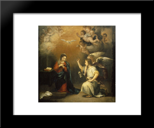 The Annunciation 20x24 Black Modern Wood Framed Art Print Poster by Murillo, Bartolome Esteban
