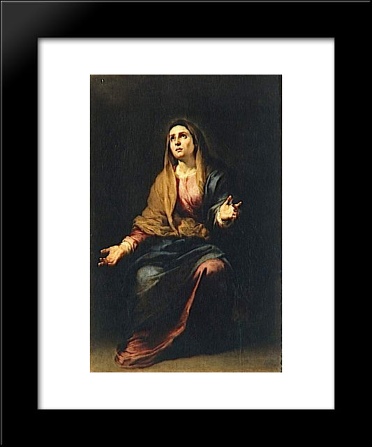 Mother Of Sorrows 20x24 Black Modern Wood Framed Art Print Poster by Murillo, Bartolome Esteban