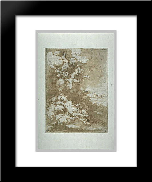 The Christ Child Asleep On The Cross 20x24 Black Modern Wood Framed Art Print Poster by Murillo, Bartolome Esteban
