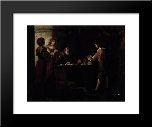 The Prodigal Son Receives His Rightful Inheritance 20x24 Black Modern Wood Framed Art Print Poster by Murillo, Bartolome Esteban