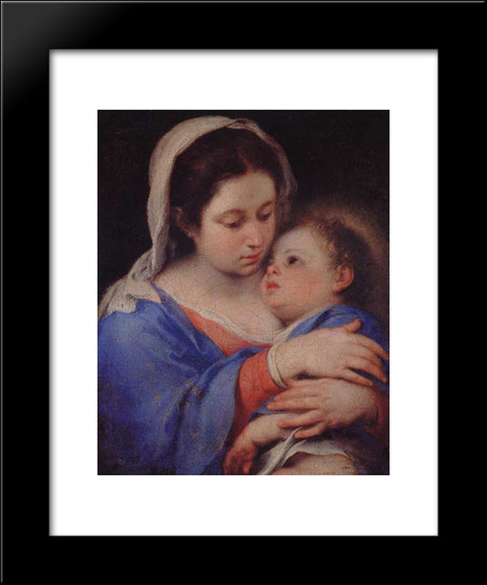Virgin And Child 20x24 Black Modern Wood Framed Art Print Poster by Murillo, Bartolome Esteban