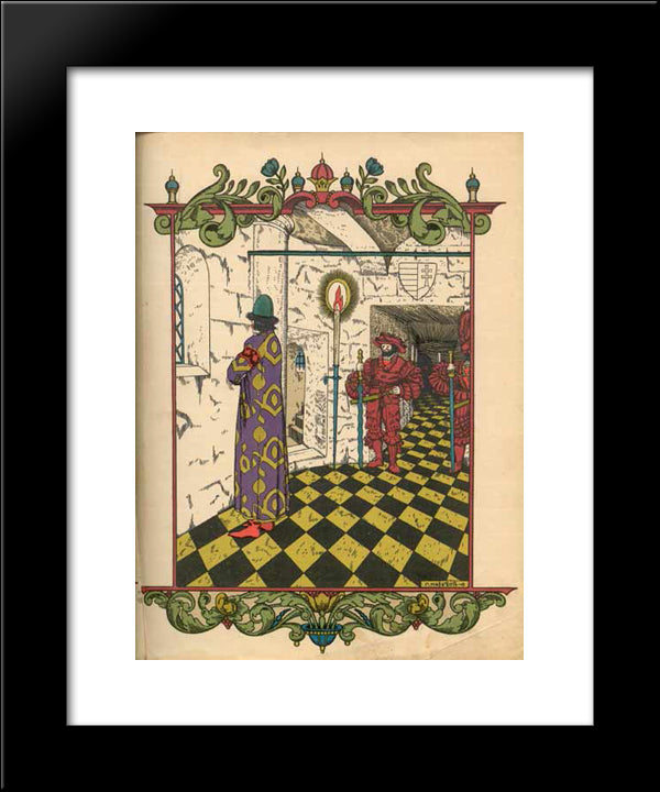 Illustration To 'Wooden Eagle' 20x24 Black Modern Wood Framed Art Print Poster by Narbut, Heorhiy