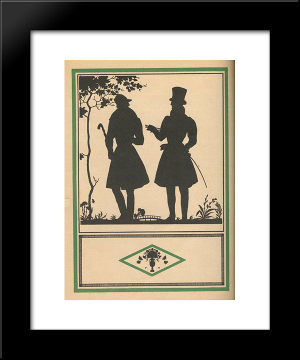 Illustration To 'Three Fables Of Krylov' 20x24 Black Modern Wood Framed Art Print Poster by Narbut, Heorhiy