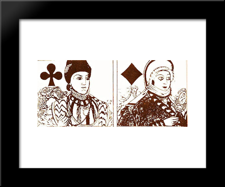 Playing Cards 20x24 Black Modern Wood Framed Art Print Poster by Narbut, Heorhiy