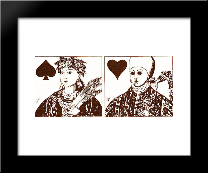 Playing Cards 20x24 Black Modern Wood Framed Art Print Poster by Narbut, Heorhiy