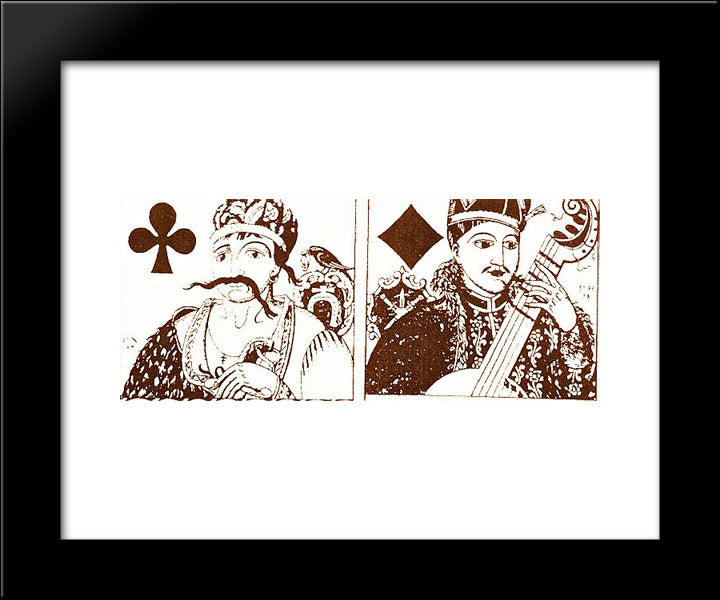 Playing Cards 20x24 Black Modern Wood Framed Art Print Poster by Narbut, Heorhiy