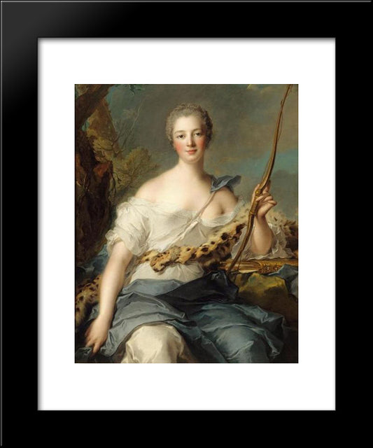 Marquise De Pompadour As Diana 20x24 Black Modern Wood Framed Art Print Poster by Nattier, Jean Marc