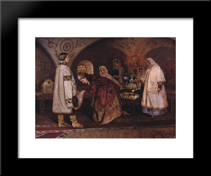 Tsar Alexei Mikhailovich 20x24 Black Modern Wood Framed Art Print Poster by Nesterov, Mikhail