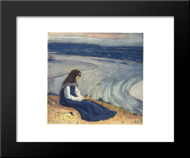 By Volga 20x24 Black Modern Wood Framed Art Print Poster by Nesterov, Mikhail
