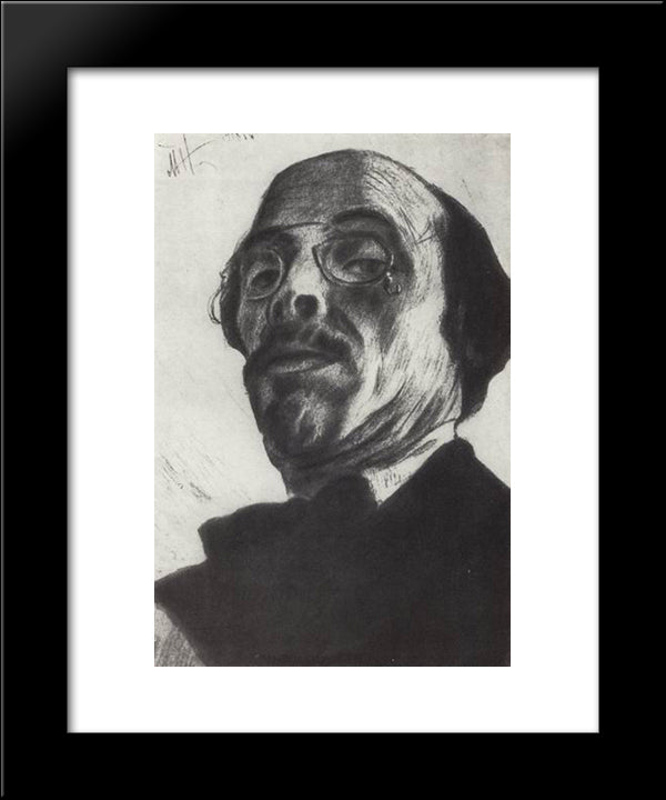 Self-Portrait 20x24 Black Modern Wood Framed Art Print Poster by Nesterov, Mikhail