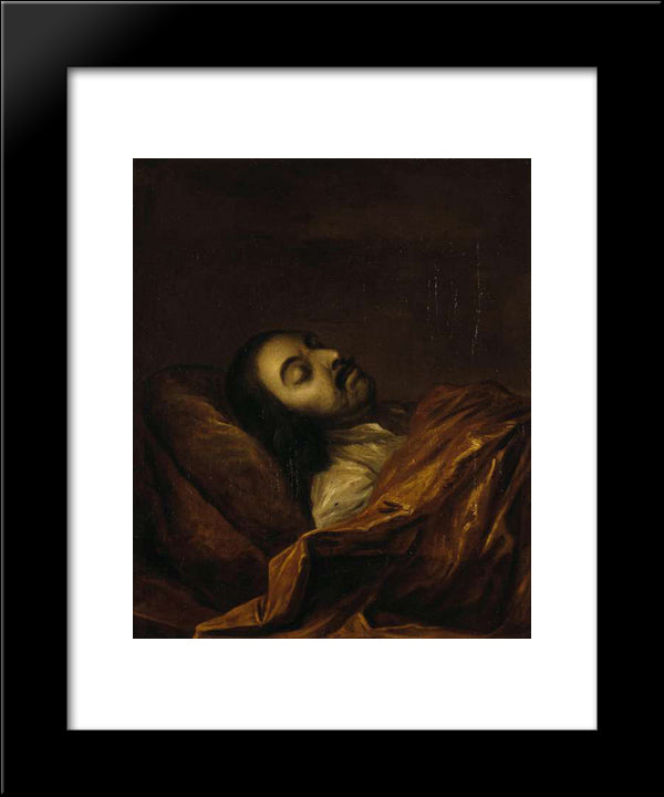 Peter I On His Deathbed 20x24 Black Modern Wood Framed Art Print Poster by Nikitin, Ivan