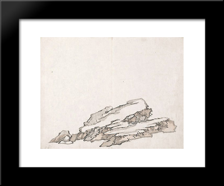 Untitled (Rocks) 20x24 Black Modern Wood Framed Art Print Poster by no Taiga, Ike