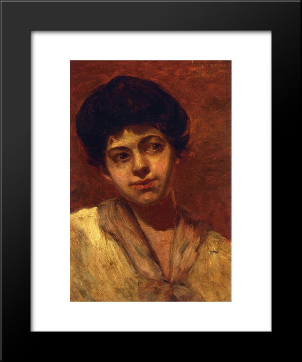 Portrait Of Gertrude 20x24 Black Modern Wood Framed Art Print Poster by Onderdonk, Robert Julian