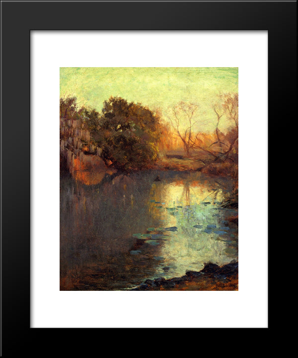 On The San Antonio River 20x24 Black Modern Wood Framed Art Print Poster by Onderdonk, Robert Julian