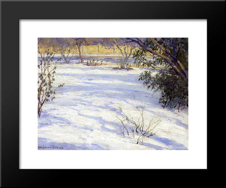 Snow Scene 20x24 Black Modern Wood Framed Art Print Poster by Onderdonk, Robert Julian
