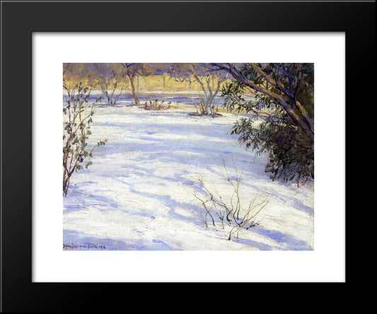 Snow Scene 20x24 Black Modern Wood Framed Art Print Poster by Onderdonk, Robert Julian