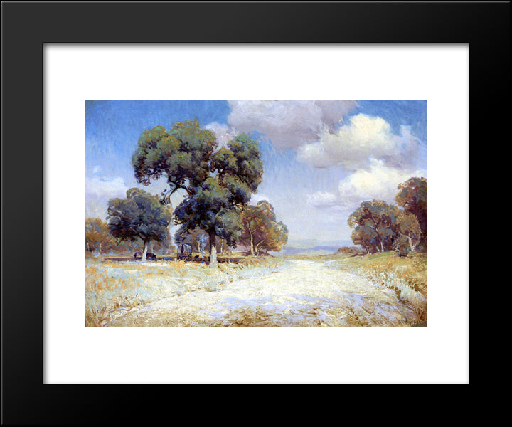 Landscape With Wagon 20x24 Black Modern Wood Framed Art Print Poster by Onderdonk, Robert Julian