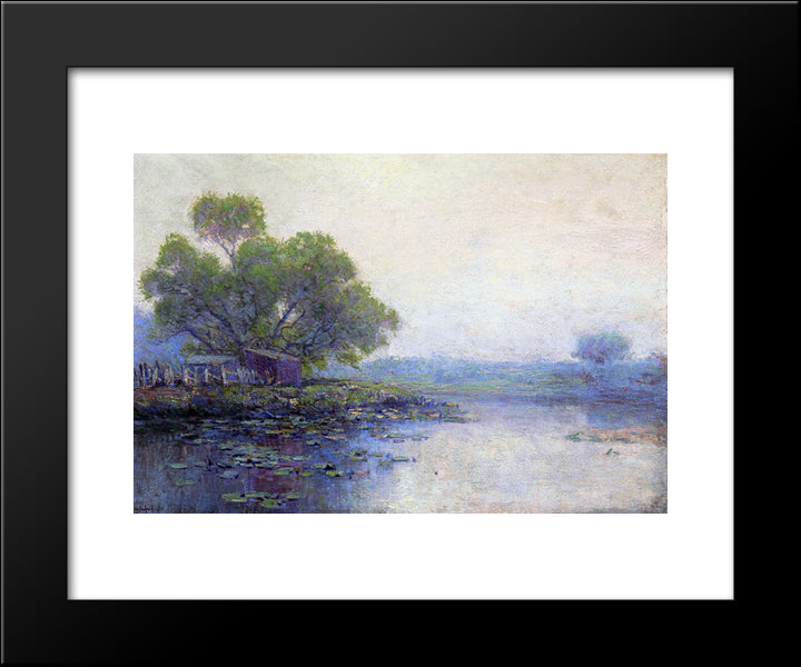 Morning On The Pond 20x24 Black Modern Wood Framed Art Print Poster by Onderdonk, Robert Julian