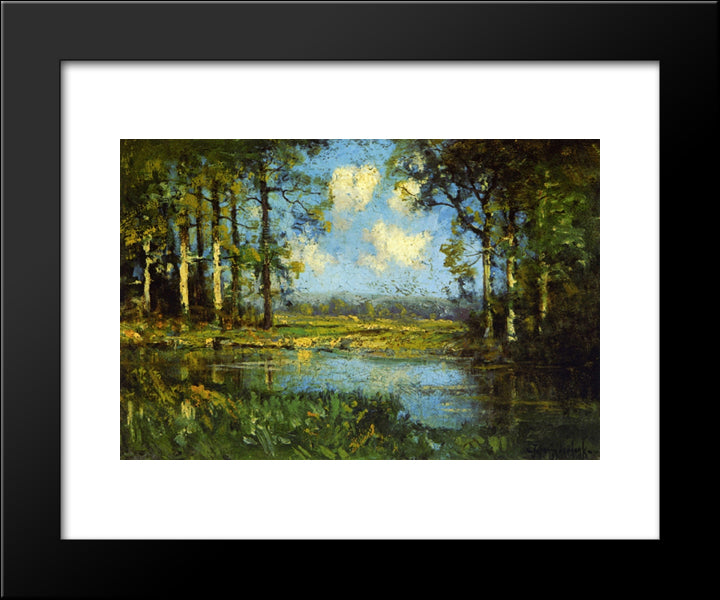 The Woodland Pool 20x24 Black Modern Wood Framed Art Print Poster by Onderdonk, Robert Julian