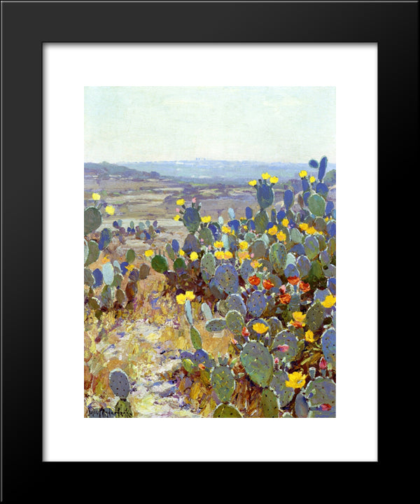 Untitled (Aka Landscape With Catci) 20x24 Black Modern Wood Framed Art Print Poster by Onderdonk, Robert Julian