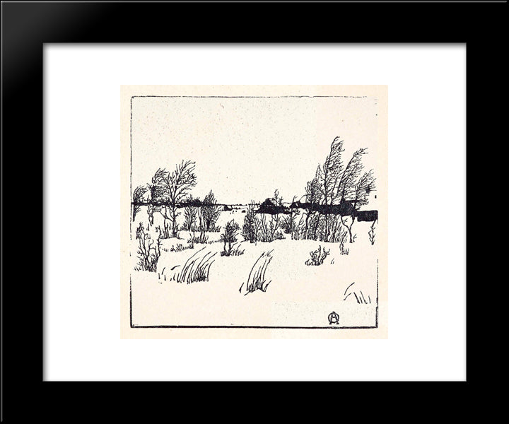Winter 20x24 Black Modern Wood Framed Art Print Poster by Ostroumova Lebedeva, Anna