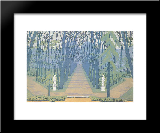 Alley In Tsarskoe Selo 20x24 Black Modern Wood Framed Art Print Poster by Ostroumova Lebedeva, Anna