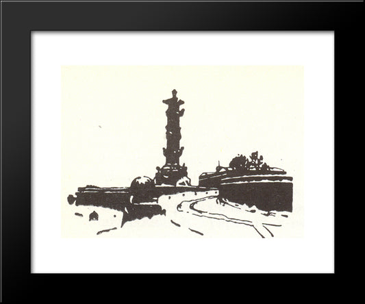 Rostral Column 20x24 Black Modern Wood Framed Art Print Poster by Ostroumova Lebedeva, Anna