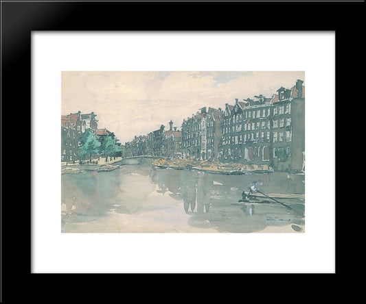 Amsterdam. The Market Of Iron. 20x24 Black Modern Wood Framed Art Print Poster by Ostroumova Lebedeva, Anna
