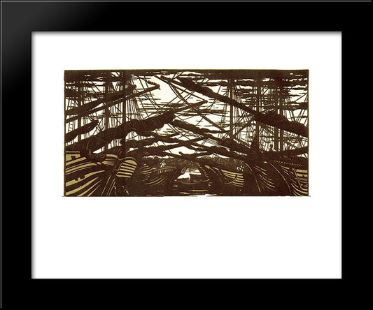 Gear 20x24 Black Modern Wood Framed Art Print Poster by Ostroumova Lebedeva, Anna