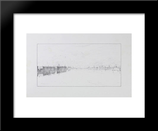 Neva Early In The Morning 20x24 Black Modern Wood Framed Art Print Poster by Ostroumova Lebedeva, Anna