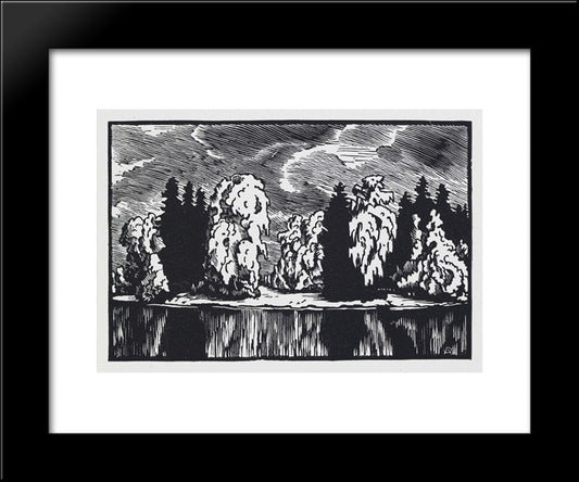 Perspective Of The Constantine Palace 20x24 Black Modern Wood Framed Art Print Poster by Ostroumova Lebedeva, Anna