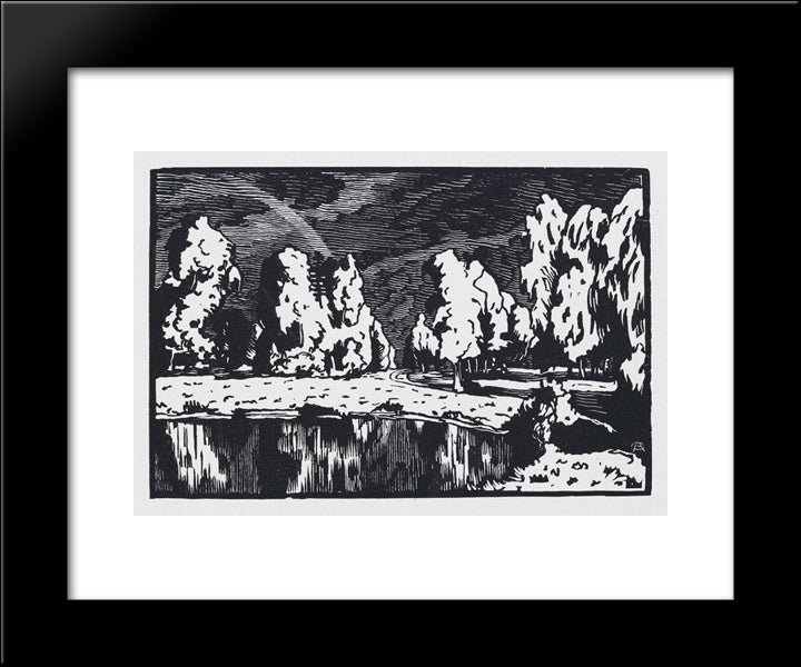 Rainbow 20x24 Black Modern Wood Framed Art Print Poster by Ostroumova Lebedeva, Anna