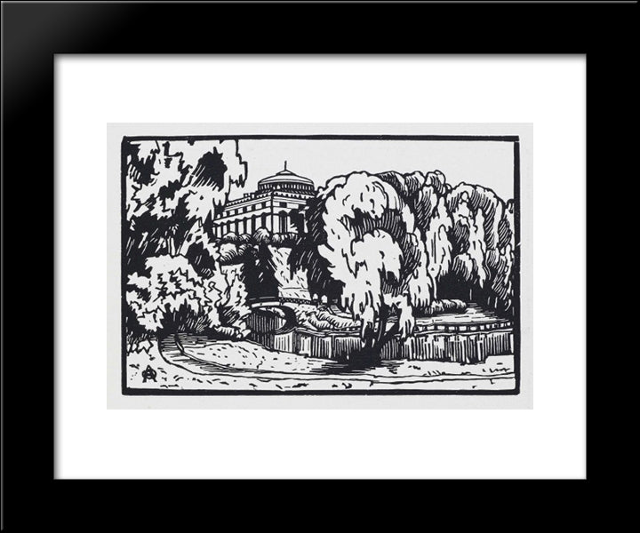 Willows Near The Palace 20x24 Black Modern Wood Framed Art Print Poster by Ostroumova Lebedeva, Anna