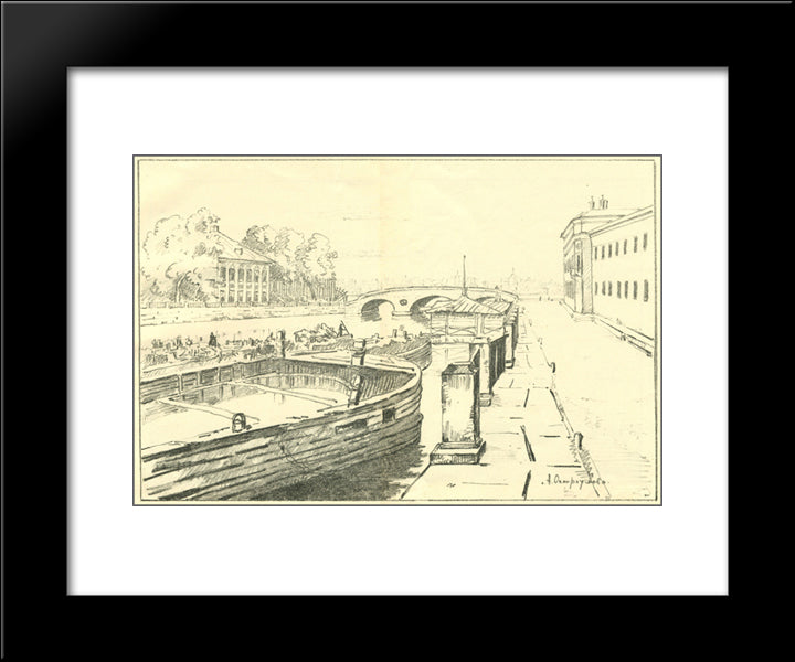 Academy Of Arts 20x24 Black Modern Wood Framed Art Print Poster by Ostroumova Lebedeva, Anna