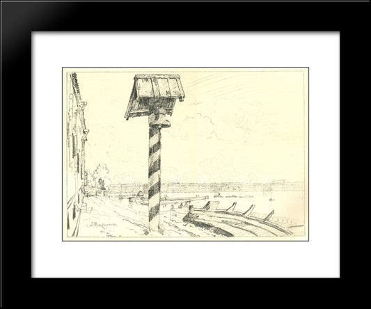 French Embankment 20x24 Black Modern Wood Framed Art Print Poster by Ostroumova Lebedeva, Anna