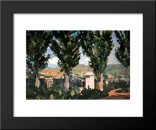 View Of Kislovodsk 20x24 Black Modern Wood Framed Art Print Poster by Ostroumova Lebedeva, Anna