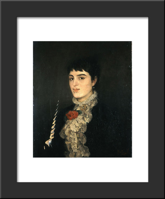 Portrait Of Varvogli 20x24 Black Modern Wood Framed Art Print Poster by Pantazis, Pericles