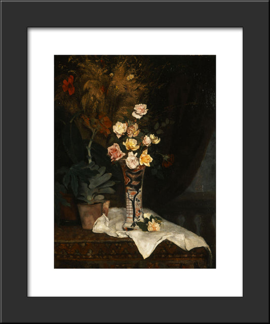 Still Life With Flowers 20x24 Black Modern Wood Framed Art Print Poster by Pantazis, Pericles