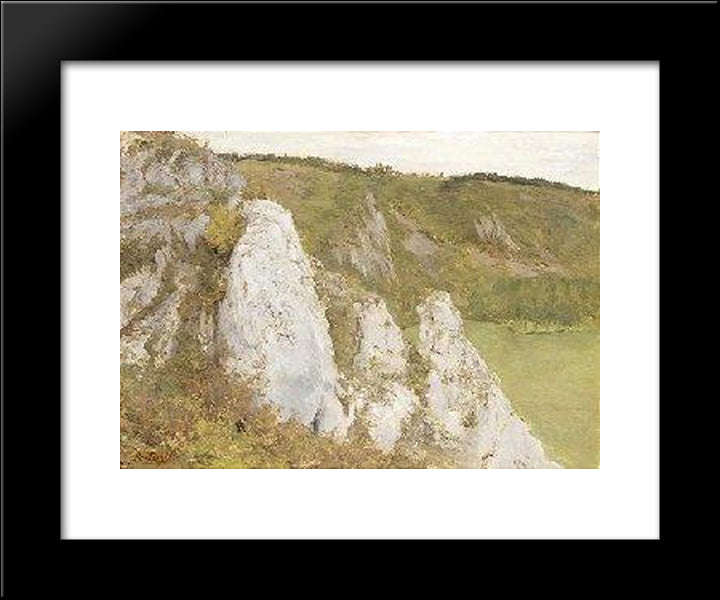 The Cliffs At The Lesse 20x24 Black Modern Wood Framed Art Print Poster by Pantazis, Pericles