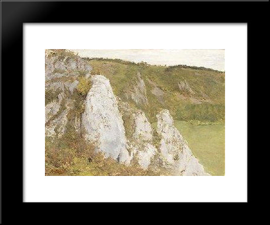 The Cliffs At The Lesse 20x24 Black Modern Wood Framed Art Print Poster by Pantazis, Pericles