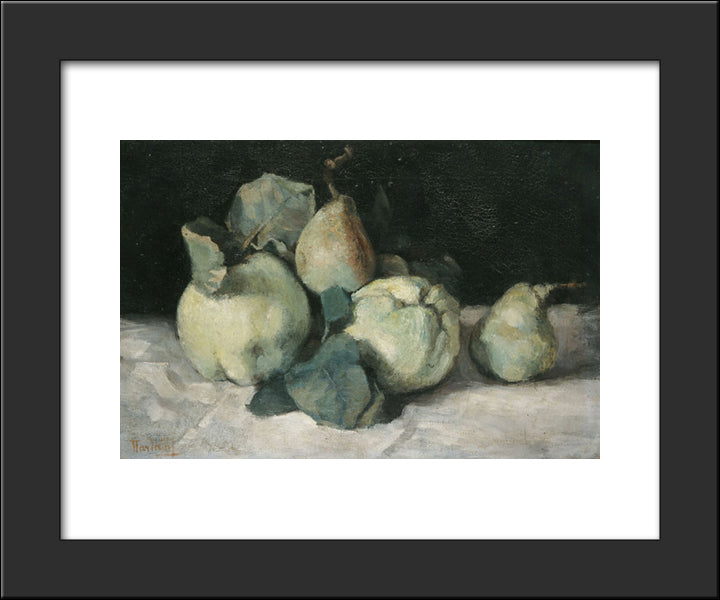Still Life With Quinces 20x24 Black Modern Wood Framed Art Print Poster by Pantazis, Pericles