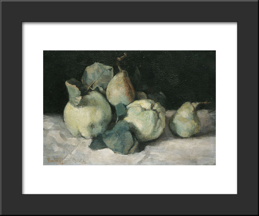 Still Life With Quinces 20x24 Black Modern Wood Framed Art Print Poster by Pantazis, Pericles