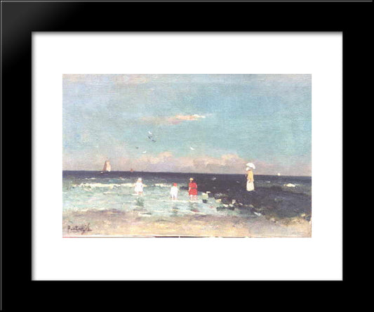 At The Beach 20x24 Black Modern Wood Framed Art Print Poster by Pantazis, Pericles
