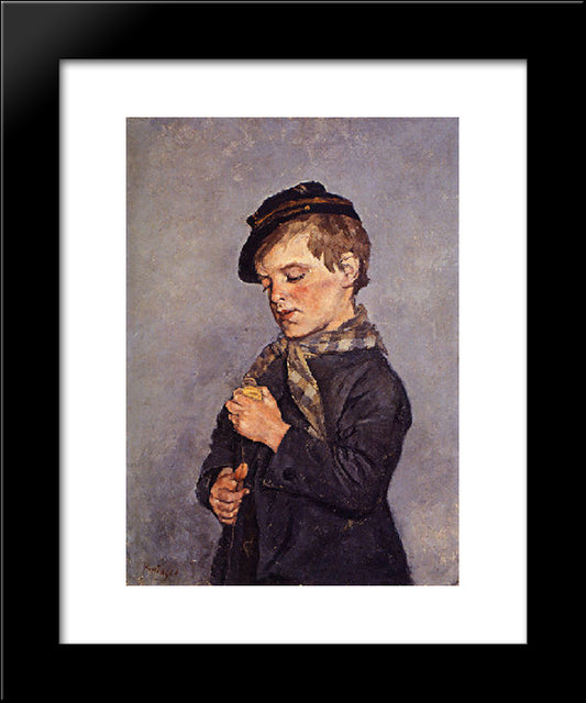 L'Enfant A La Toupie 20x24 Black Modern Wood Framed Art Print Poster by Pantazis, Pericles