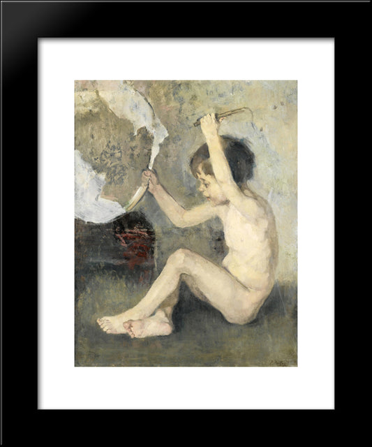 Child With Crown 20x24 Black Modern Wood Framed Art Print Poster by Pantazis, Pericles